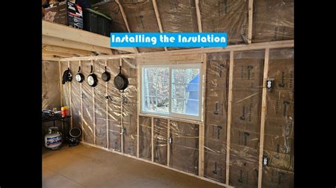 Shed to Cabin installing insulation #diy #shedtocabin #insulation # ...