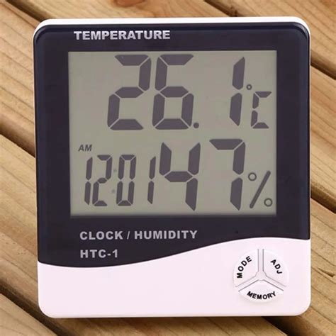 HTC 1 Indoor Temperature Humidity Meter Room LCD Electronic Digital Thermometer Hygrometer ...