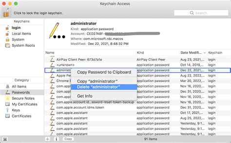 Manage Passwords Stored in Keychain