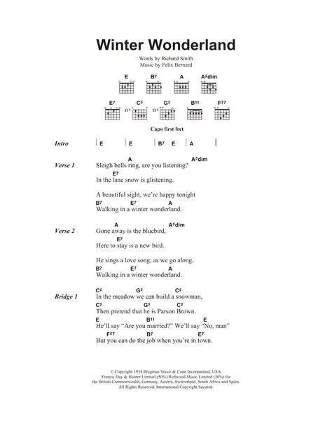 Winter Wonderland by Johnny Mathis - Guitar Chords/Lyrics - Guitar Instructor