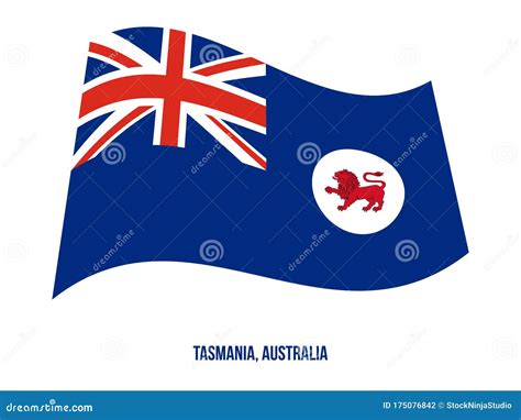 Tasmania Tas Flag Waving Vector Illustration On White Background. States Flag Of Australia ...