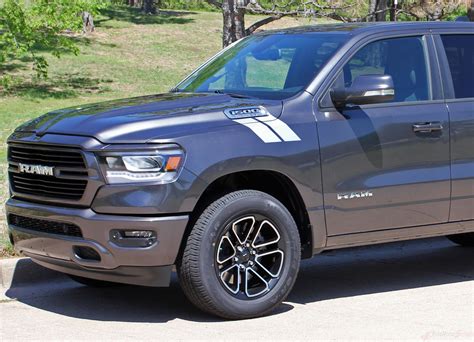 2019 2020 Dodge Ram Hood Stripes Hash Marks Double Bar Truck Decals | Auto Motor Stripes Decals ...