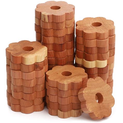 36 Pack 100% Natural Red Cedar Wood Flower Blocks (1.5 x 1.5 x 0.3 ...