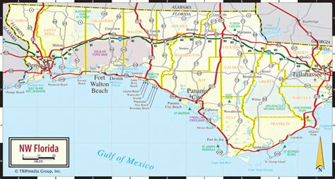 Florida Panhandle Map With Cities - Printable Maps