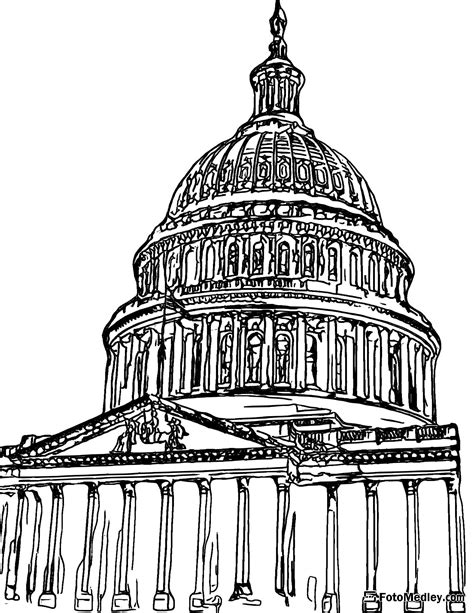 FotoMedley - United States Capitol - Free Coloring Page