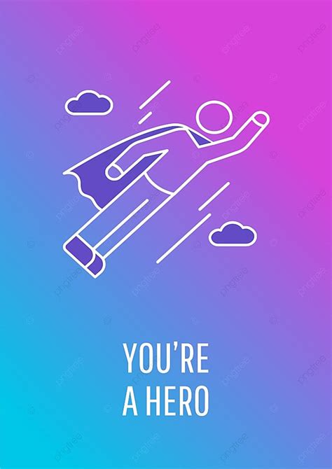 You Are Superhero Postcard With Linear Glyph Icon Poster Template Download on Pngtree