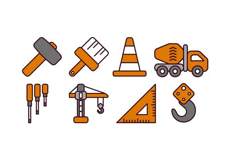 Construction Icons 163122 Vector Art at Vecteezy