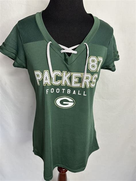 Jordy Nelson Woman's Green Bay Packer NFL Team Apparel V-Neck Lace Up Jersey 87 : r/gym_apparel ...