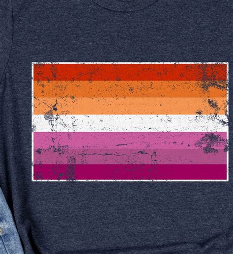 Distressed Sunset Lesbian Flag LGBT Pride Tee – Pride Basics