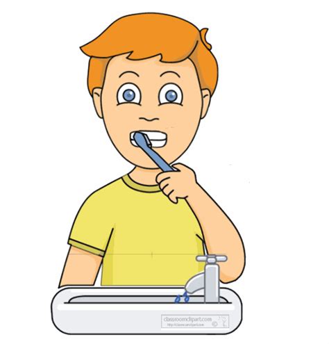 Health Animated Clipart: boy_brushing_teeth_5C