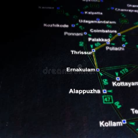 Ernakulam District Name Displayed on India Map Stock Photo - Image of ...