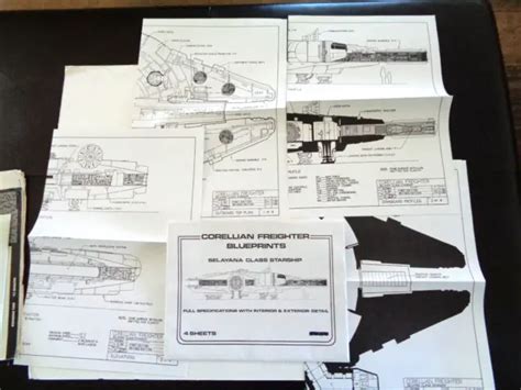 STAR WARS ORIGINAL Corellian Freighter Blueprints 1982 Millennium Falcon Nm £26.69 - PicClick UK