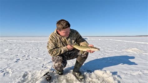 lake Winnibigoshish catch, clean and cook (ice camping) northern MN ...