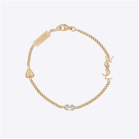 Saint Laurent YSL Women Opyum Heart Charm Bracelet in Metal