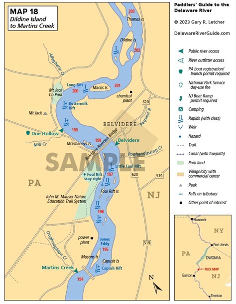 Lower Delaware (Delaware Water Gap to Trenton), 11 maps | Paddlers ...