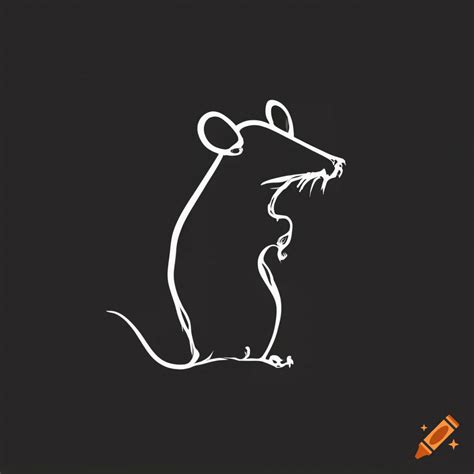 Minimalist black rat logo on Craiyon
