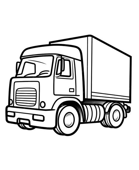 Premium Photo | Camion Truck coloring page for kids transportation coloring pages printables