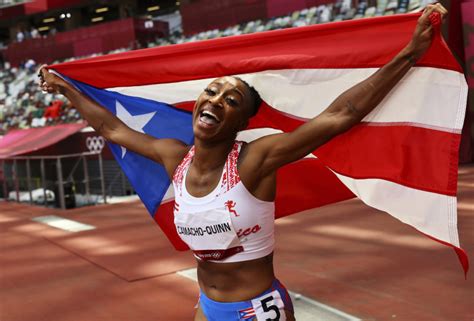 Puerto Rico celebrates Olympic gold with Camacho-Quinn in women's 100m hurdles