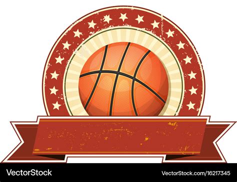 Basketball grunge and vintage banner Royalty Free Vector