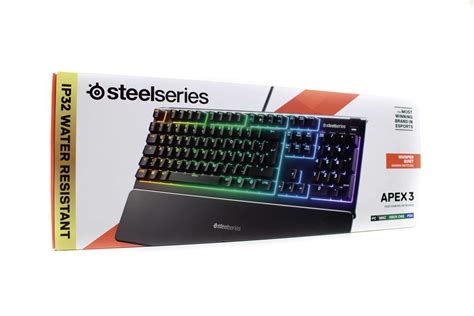 Steelseries Apex USB Gaming Keyboard Backlit, Gel Wrist Support Mat German, QWERTZ Black ...