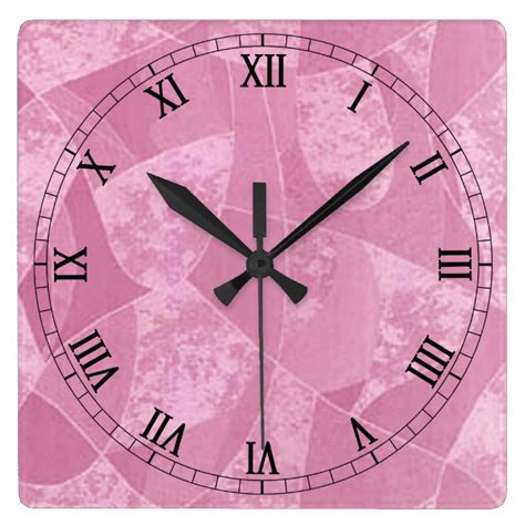 Pink Stain Glass Square Roman Numerals Clock | Zazzle.com