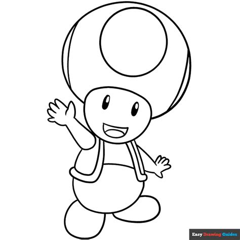 Toad from Mario Coloring Page | Easy Drawing Guides