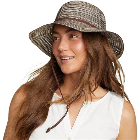 Eddie Bauer Women’s Packable Straw Hat – Wide Brim(Htr Azure) - Eddie Bauer