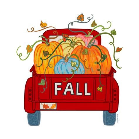 Truck With Pumpkins Coloring Page