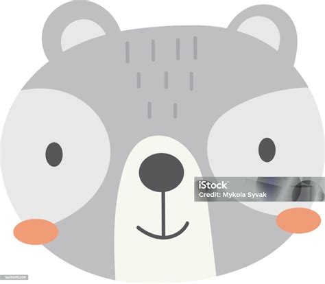 Raccoon Face Cartoon Stock Illustration - Download Image Now - Animal, Animal Body Part, Animal ...