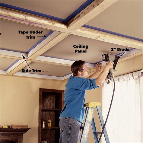 Ceiling Panels: How to Install a Beam and Panel Ceiling | Coffered ...