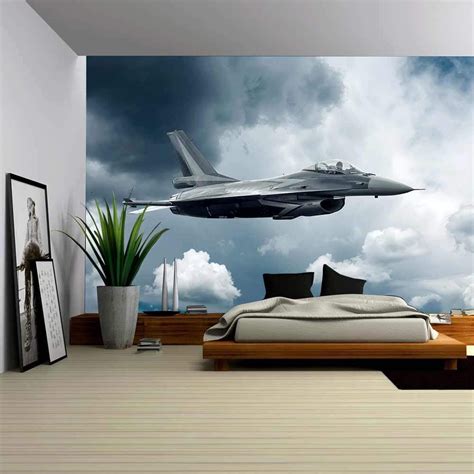 wall26 - Military Airplane Flying Among Clouds - Canvas Art Wall Decor ...