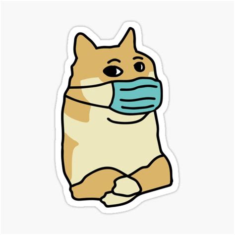 "Doge with Face Mask" Sticker for Sale by Maxtown | Redbubble