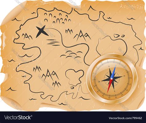 Ancient treasure map Royalty Free Vector Image