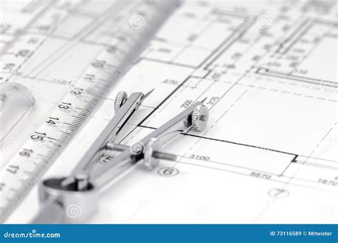 Measurement Tools on Floor Plan Background Stock Image - Image of diagram, detail: 73116589