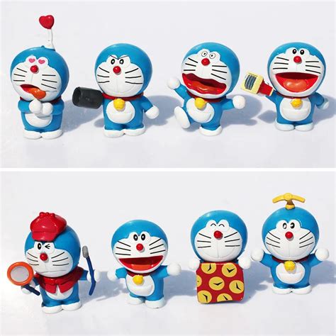 8Pcs/set Classic Toy Doraemon PVC Figures Toys Mini Dolls For Kids 4cm Free Shipping-in Action ...