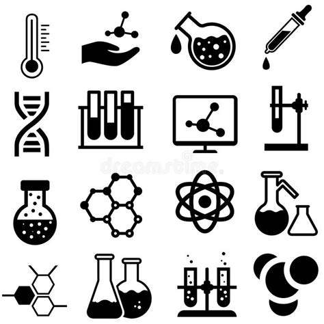 Chemistry Icons Vector Set. Chemical Illustration Symbol Collection ...