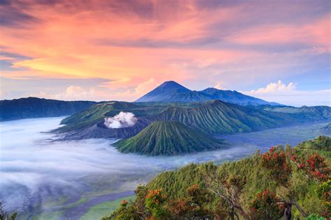 Mount Bromo – Bromo volcano at sunrise, the only active crater in the ...