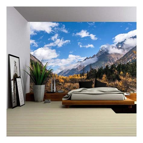 Wall26 Forest and Mountain Landscape - Removable Wall Mural | Self ...