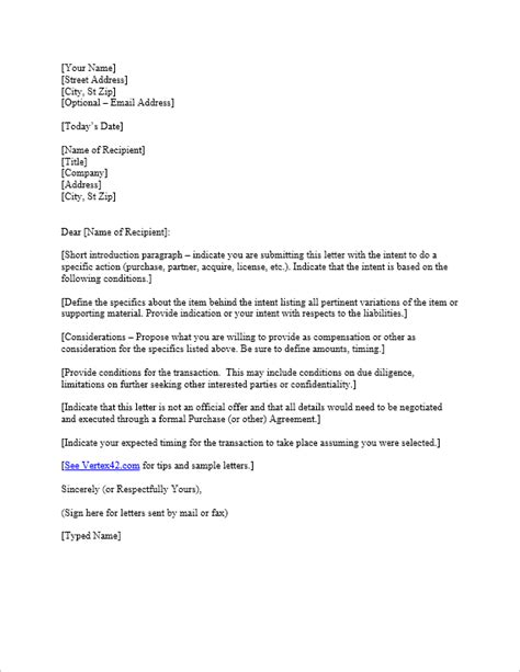 Free Letter of Intent Template | Sample Letters of Intent