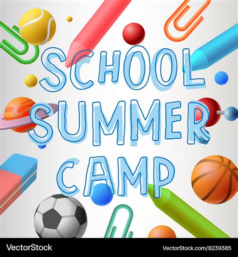 School summer camp Royalty Free Vector Image - VectorStock