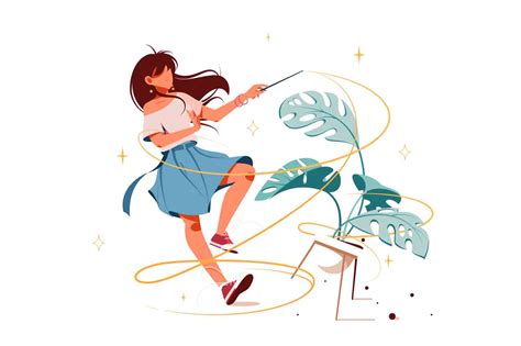 Girl with magic wand Lottie animation | kit8.net