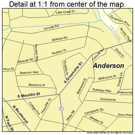 Anderson South Carolina Street Map 4501360