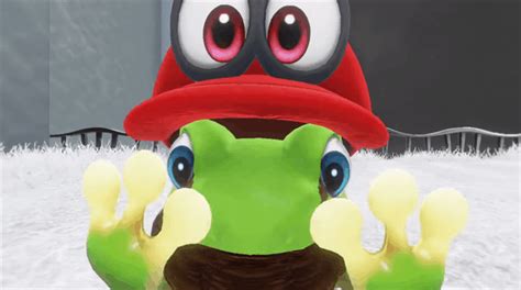 Download Mario Frog Cappy (Mario) Video Game Super Mario Odyssey Gif - Gif Abyss