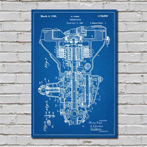 Transmission Ford (Blueprint) - Auto Patent Prints - Touch of Modern