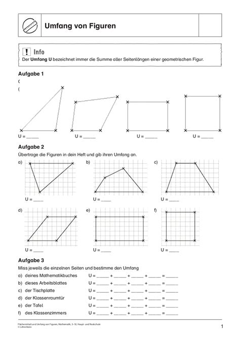 Geometrie Arbeitsblätter Klasse 5 - Nehru Memorial