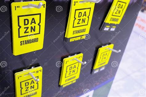 April 2022 Milan, Italy: DAZN Gift Cards in the Store Closeup. DAZN ...