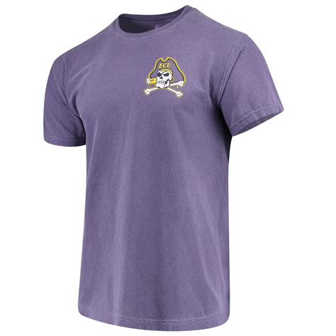 Men's Purple ECU Pirates Baseball Flag Comfort Colors T-Shirt