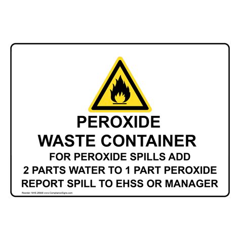 Peroxide Waste Container For Peroxide Sign With Symbol NHE-26946