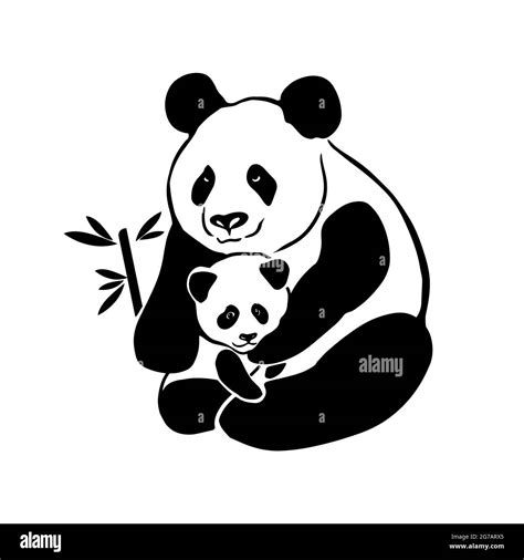 mom and baby panda drawing - fashionOutfitsArtDrawing