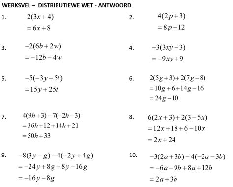 Wiskunde Graad 8 – Algebra (Distributiewe wet) • Teacha!